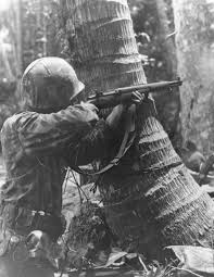 Marine with M1 Garand on Bougainville