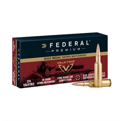 Federal Premium 90gr Gold Medal Sierra Matchking .224 Valkyrie Ammo