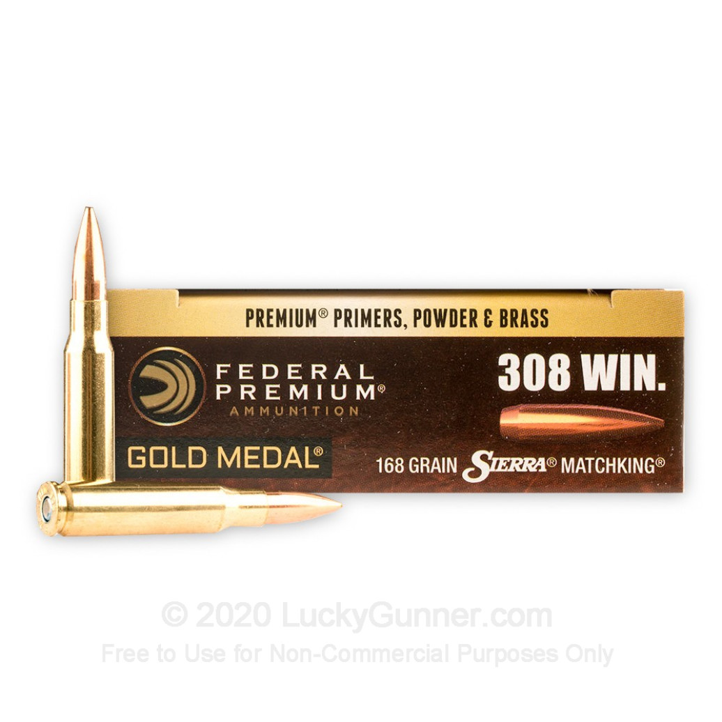 Federal Premium Sierra Matchking Gold Medal, 168gr .308