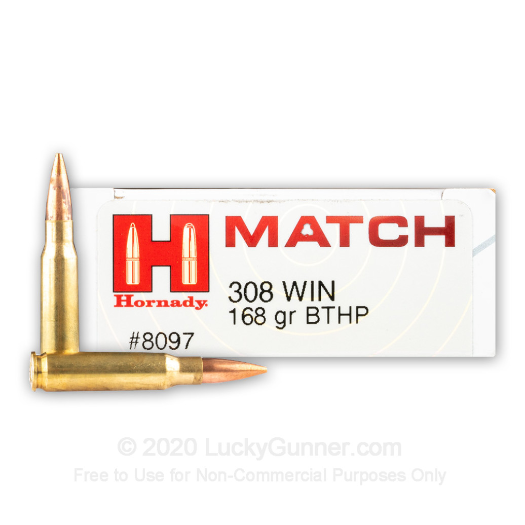 Hornady BTHP Match, 168 gr .308