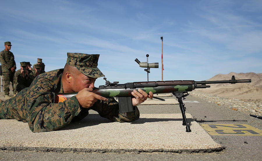 A Marine with an M14 Service Rifle